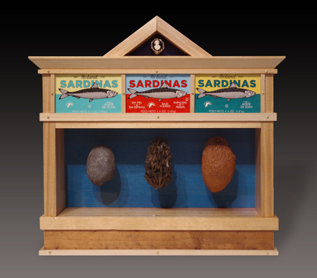 Greg Gobberdiel, wood, found object, fasteners and paint, at Cathy Gregory